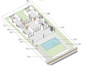 Planta baixa representando a escritura de um imóvel